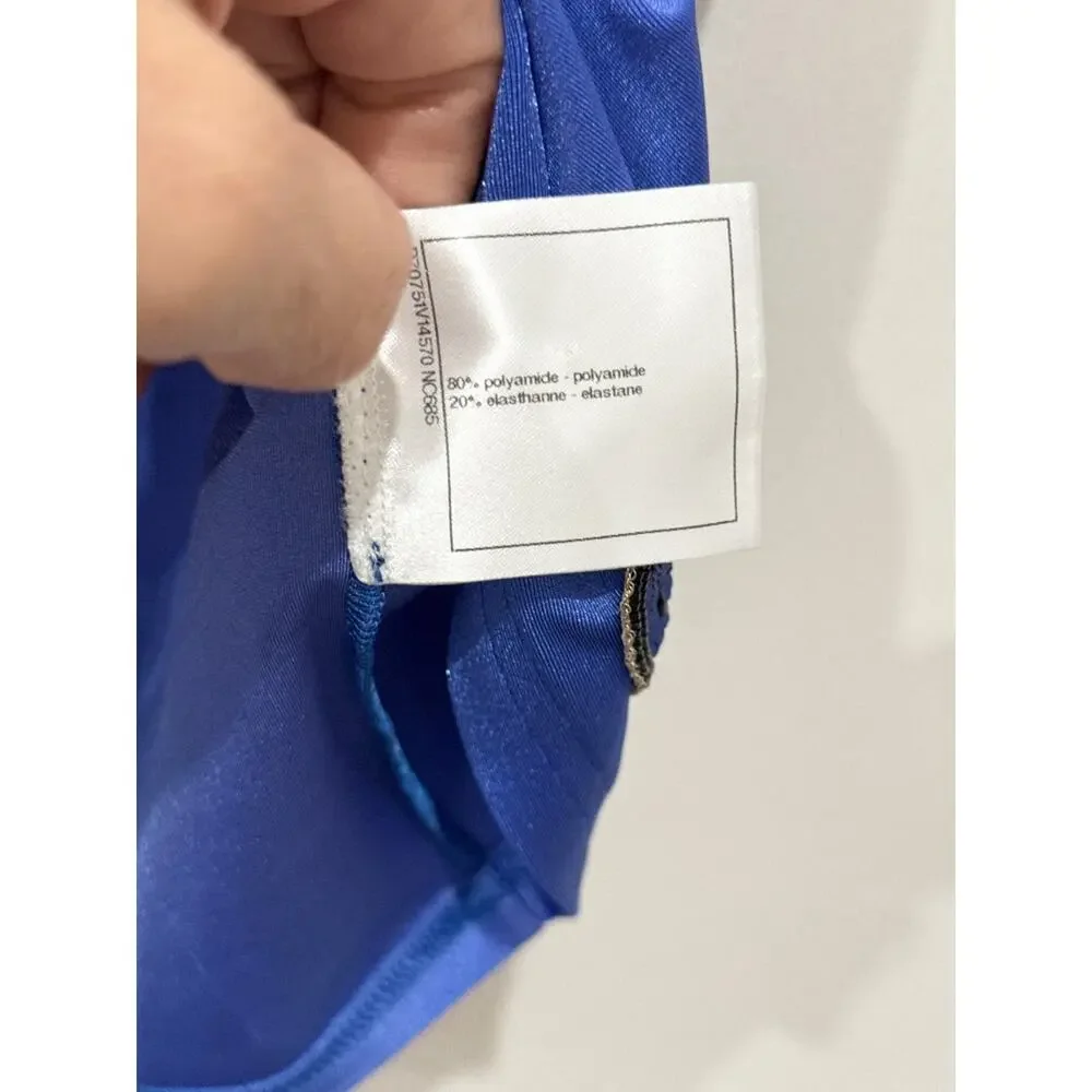 Chanel Active Sleeveless Swim Tank Top with Logo Blue Women's Size FR 40 / US 8 - Picture 5 of 5